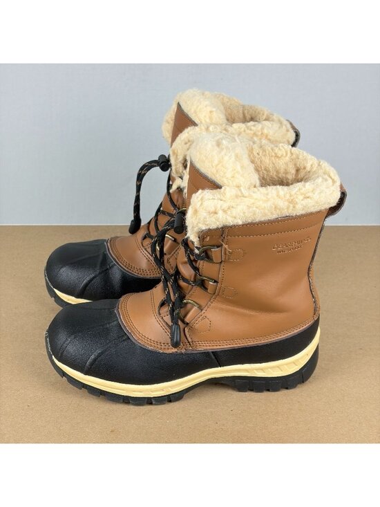 BearPaw Other - BearPaw Kelly Waterproof Snow Boots Kids 4 Tan Black Wool Blend Fleece Lining
